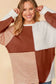 Colorblock Oversized Knit Top - Red Sandalwood Exposed Seam - Fashionfitz