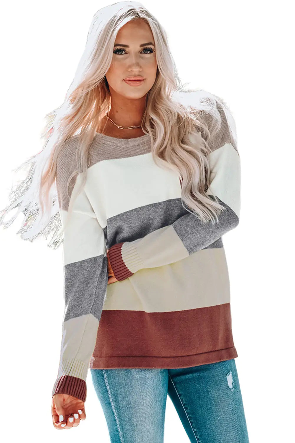 Colorblock pocketed sweater - sweaters & cardigans