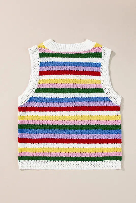 Colorplay eyelet sweater vest - vests