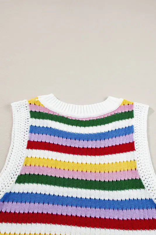 Colorplay eyelet sweater vest - vests