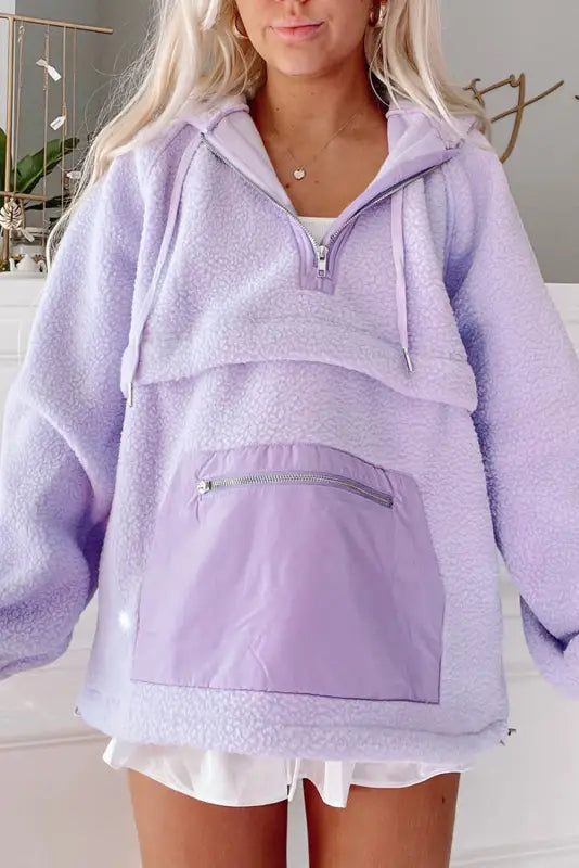 Comfort clasp fuzzy hoodie