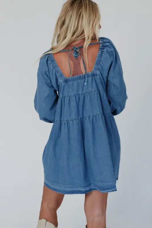 Comfort-fit mini denim dress | fashionfitz women’s wear