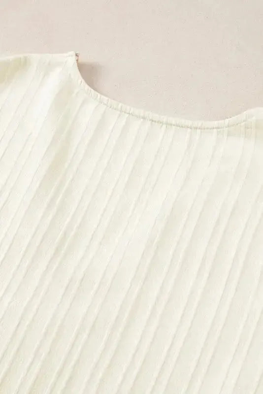 Contrast Guipure Lace Plus Blouse - Beige - Fashionfitz