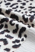Contrast Leopard Color Block Blouse - Fashionfitz