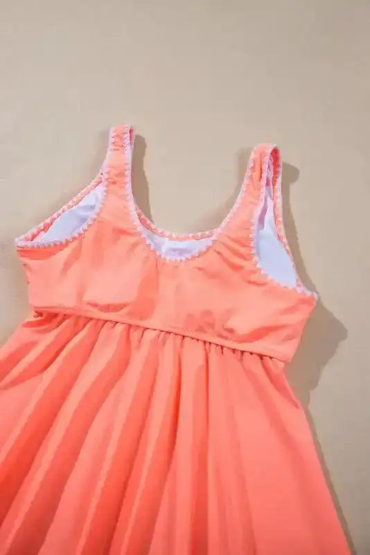 Contrast Trim Ruffled Top Tankini Swimsuit - Fashionfitz