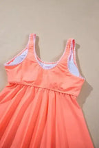 Contrast Trim Ruffled Top Tankini Swimsuit - Fashionfitz