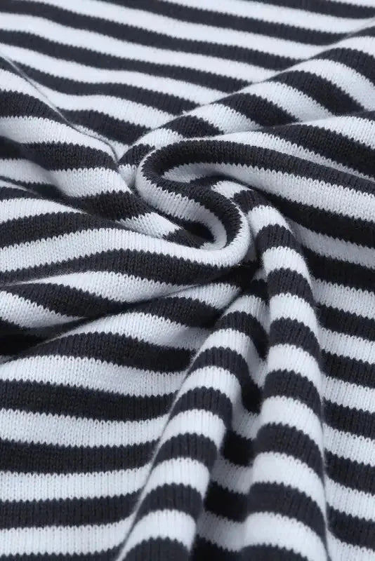 Contrast Trim Striped Baggy Sweater - Fashionfitz