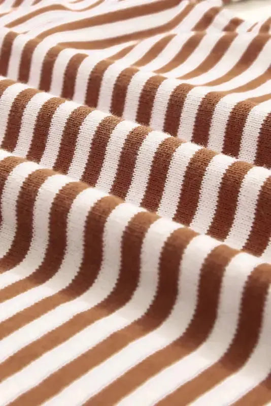 Contrast Trim Striped Baggy Sweater - Fashionfitz