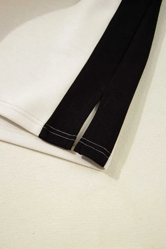 Contrast zipped t-shirt short set - modern casual wear