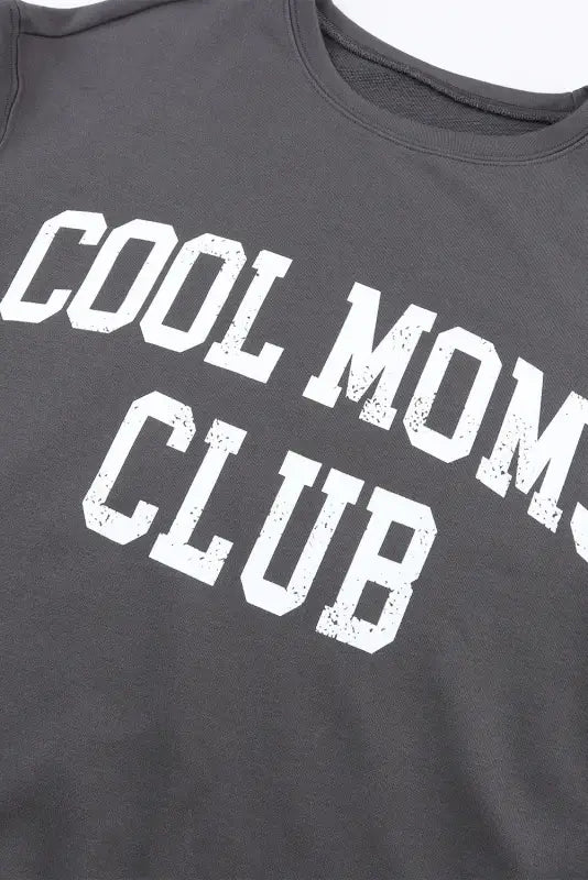 Gray cool moms club drop shoulder sweatshirt - sweatshirts & hoodies