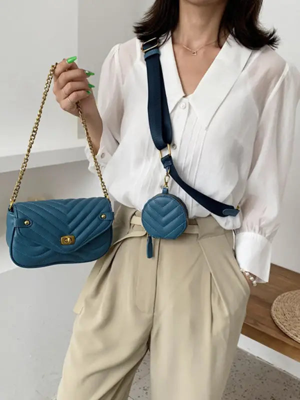 Cooler than ice handbag - blue / f - crossbody bags