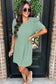 Corded knit mini dress - mint green perfection