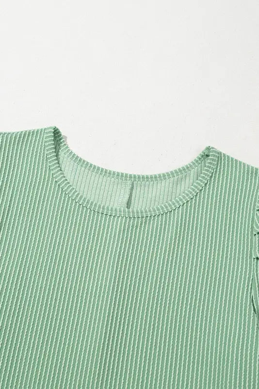 Corded knit mini dress - mint green perfection