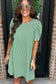 Corded knit mini dress - mint green perfection