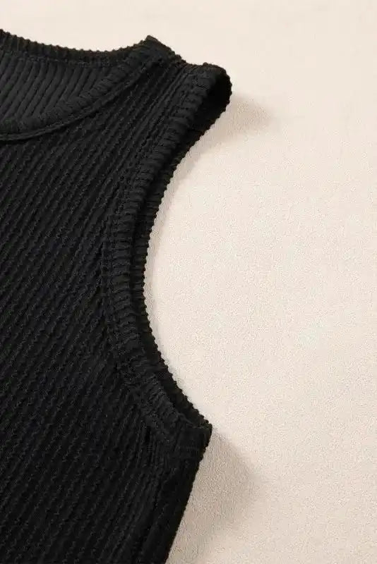 Corded Tank Top and Shorts Set - Fashionfitz