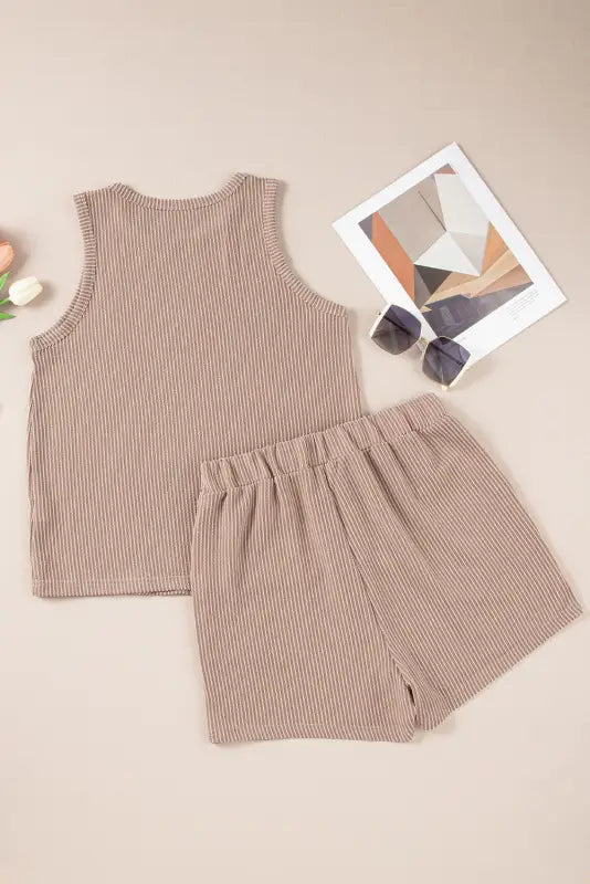 Corded tank top and shorts set - loungewear