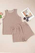 Corded Tank Top and Shorts Set - Fashionfitz