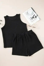 Corded Tank Top and Shorts Set - Fashionfitz