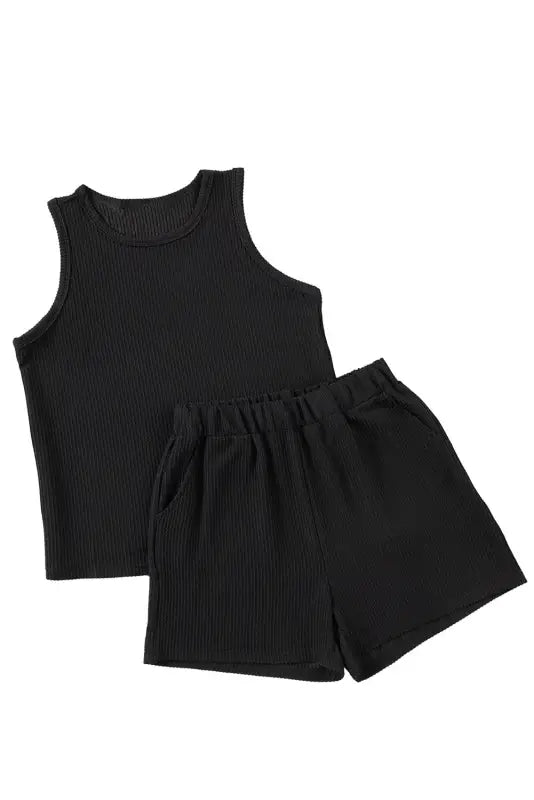 Corded tank top and shorts set - loungewear