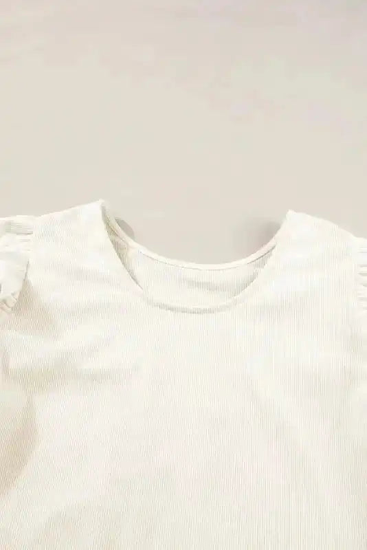 Corduroy Charm Ruffle Blouse - Fashionfitz