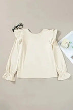 Corduroy Charm Ruffle Blouse - Fashionfitz