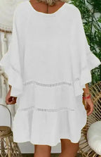 Cotton Linen V-Neck Loose Tunic Top - Fashionfitz