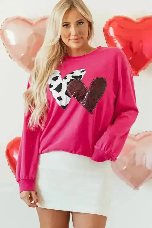 Cow & Sequin Graphic Sweatshirt - Fashionfitz