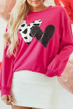 Cow & Sequin Graphic Sweatshirt - Fashionfitz