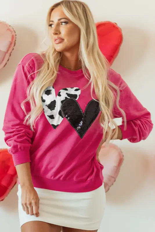 Cow & sequin graphic sweatshirt | fashionfitz