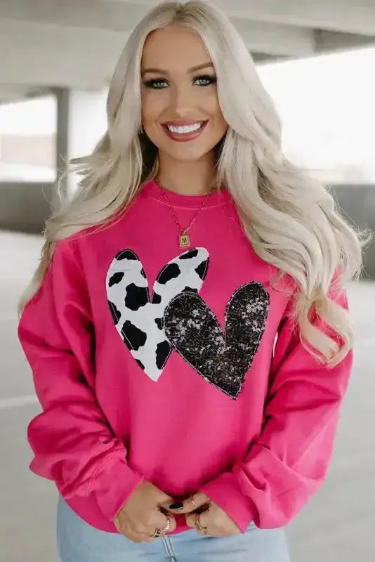 Cow & Sequin Graphic Sweatshirt - Fashionfitz