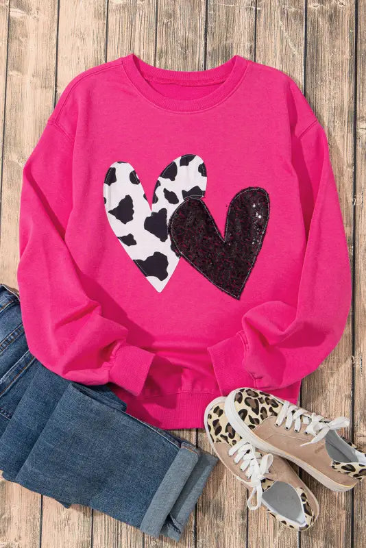 Cow & sequin graphic sweatshirt | fashionfitz