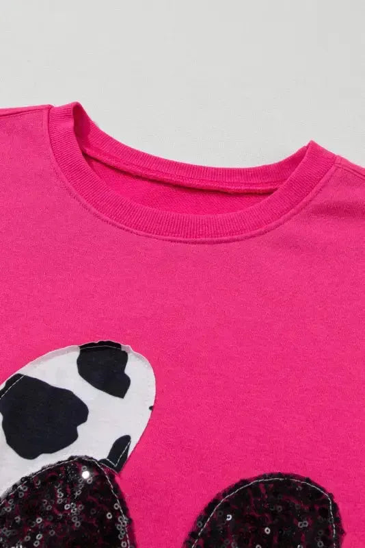 Cow & Sequin Graphic Sweatshirt - Fashionfitz