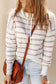 Cowl neck striped print drop shoulder sweater - sweaters & cardigans