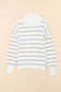 Cowl neck striped print drop shoulder sweater - sweaters & cardigans