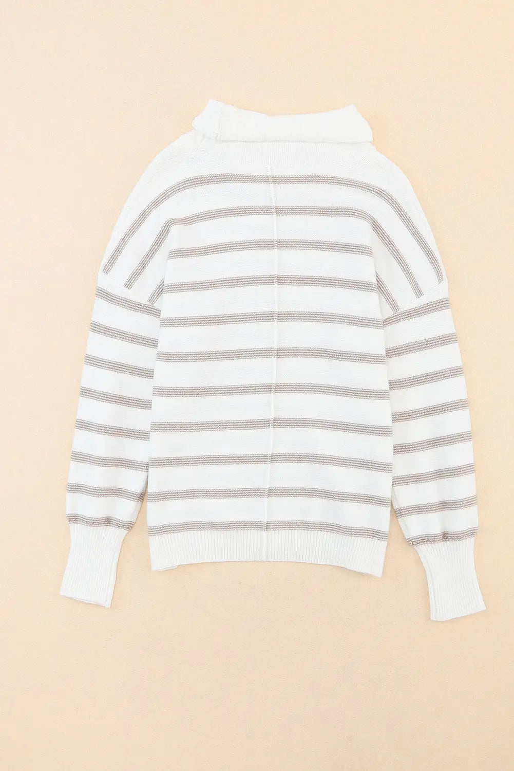 Cowl neck striped print drop shoulder sweater - sweaters & cardigans