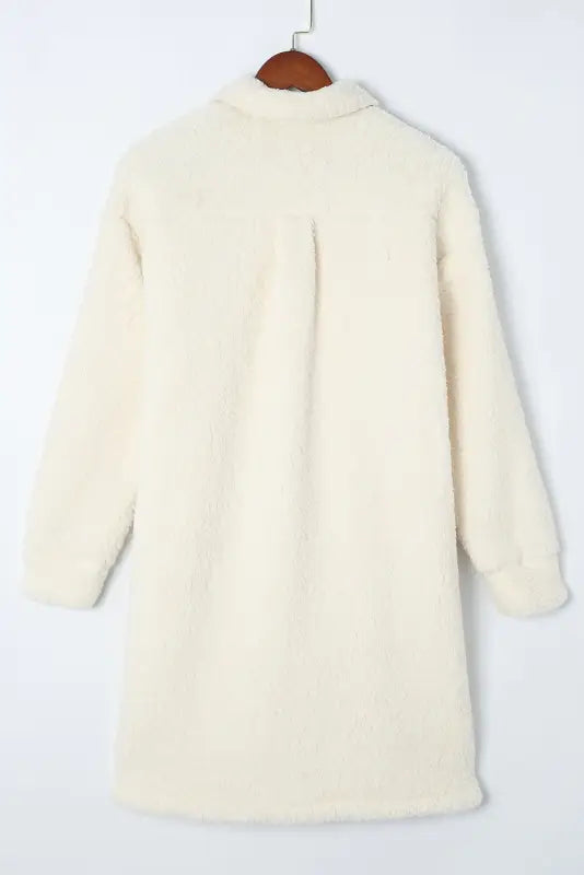 Cozy beige teddy coat - soft sherpa | fashionfitz