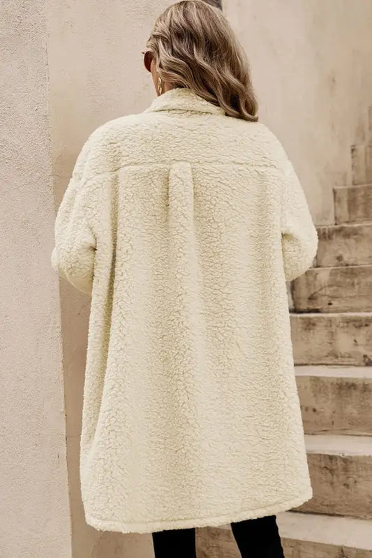 Cozy beige teddy coat - soft sherpa | fashionfitz