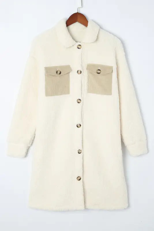 Cozy beige teddy coat - soft sherpa | fashionfitz