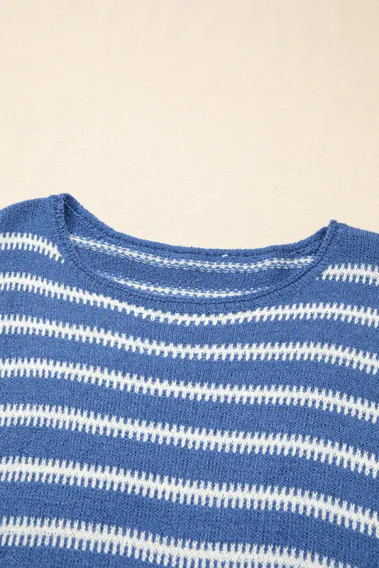 Cozy blue stripe plus-size sweater | comfort & style