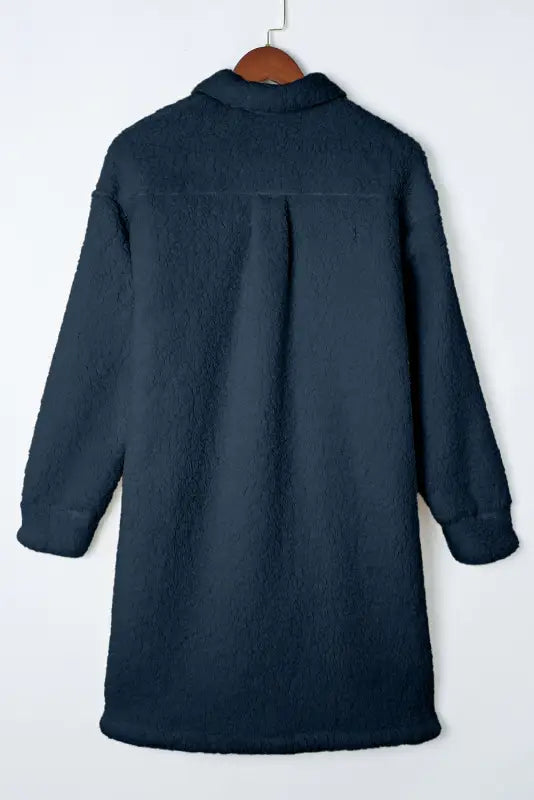 Cozy blue teddy coat - soft & modern | fashionfitz