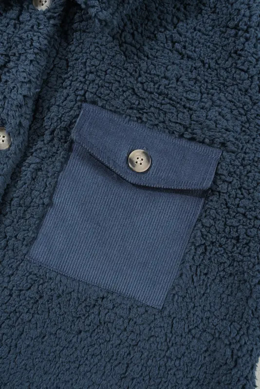 Cozy blue teddy coat - soft & modern | fashionfitz