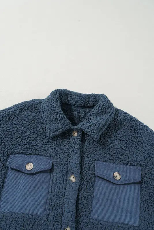 Cozy blue teddy coat - soft & modern | fashionfitz