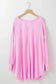 Bonbon Waffle Knit Exposed Seam High Low Top - Fashionfitz