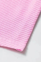 Bonbon Waffle Knit Exposed Seam High Low Top - Fashionfitz