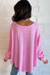 Bonbon Waffle Knit Exposed Seam High Low Top - Fashionfitz