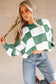 Cozy checkered bishop sleeve sweater | get yours