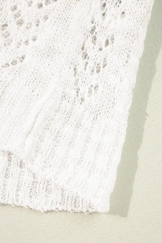 Cozy comfort plus size white eyelet cardigan