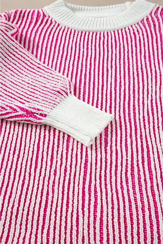 Cozy contrast stripe knit sweater | chic & comfy | fashionfitz