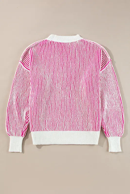 Cozy contrast stripe knit sweater | chic & comfy | fashionfitz