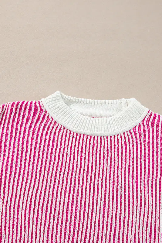 Cozy contrast stripe knit sweater | chic & comfy | fashionfitz